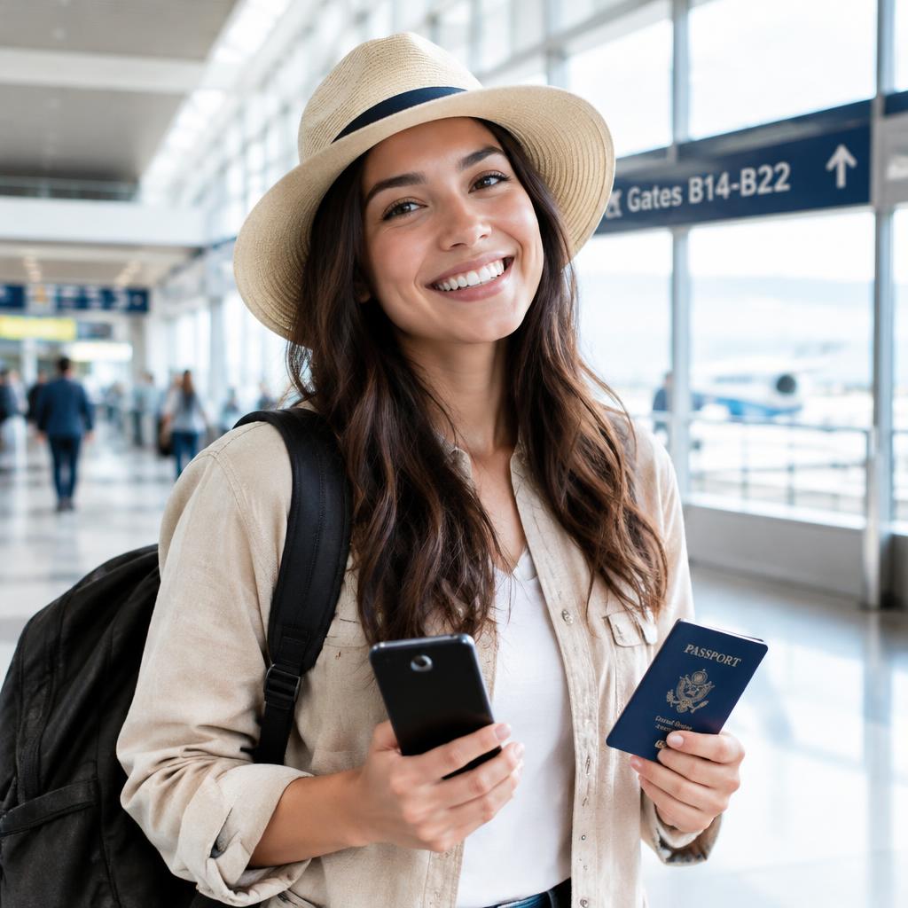 Traveler with passport